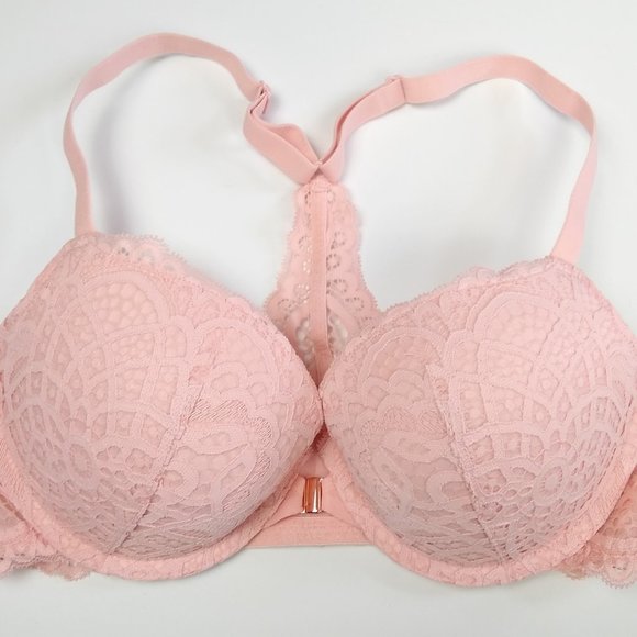 Auden Pink Lace Plunge PushUp Underwire Bra Target - Picture 3 of 16